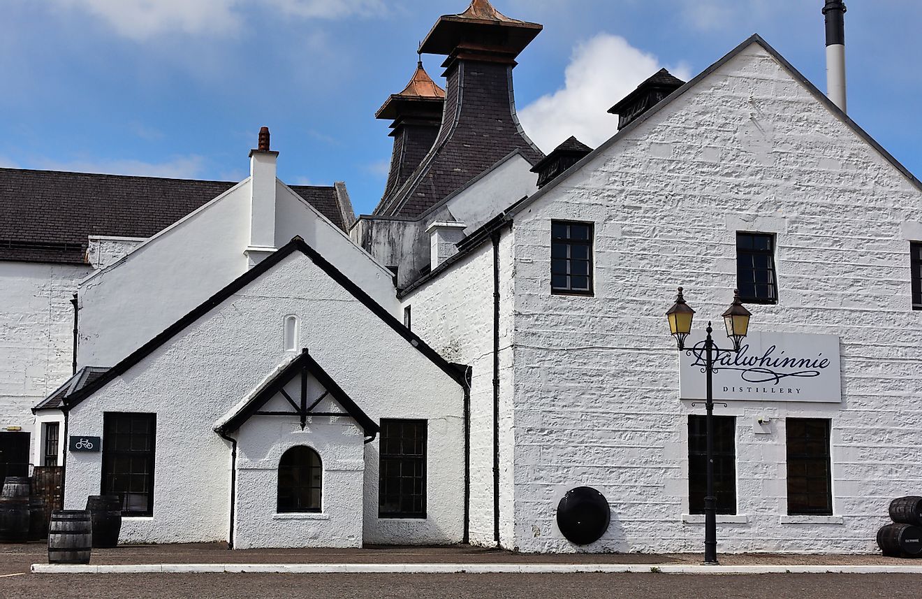 The Dalwhinnie, Highland/UK Distillery is the highest Distillery in Scotland. Image credit: Weltenwandler/Shutterstock.com