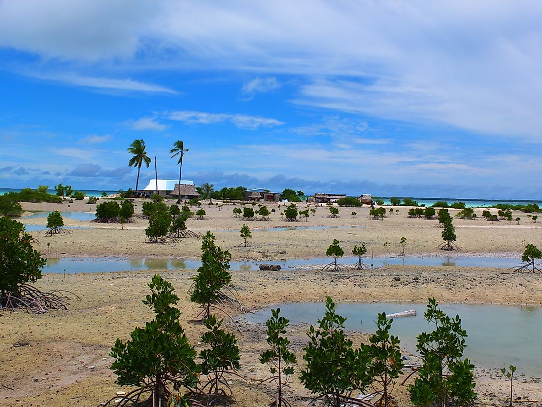 The landscape of Kiribati has been greatly affected by climate change. 