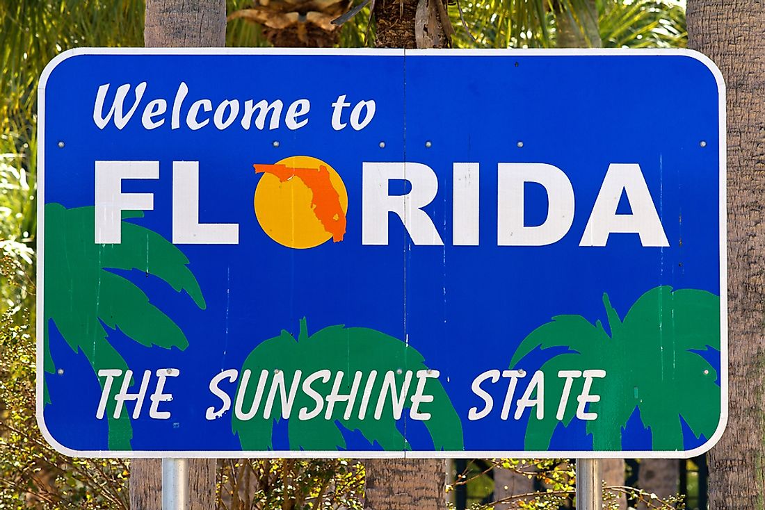"Welcome to Florida" sign. 
