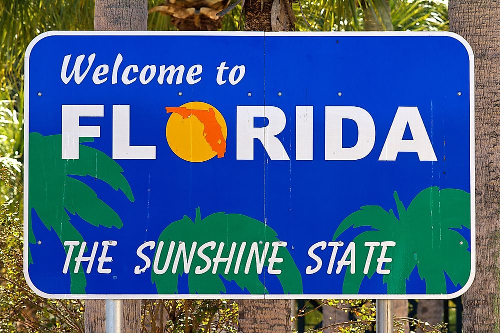 "Welcome to Florida" sign. 