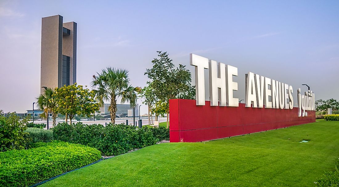 A sign in Bahrain in both English and Arabic. Editorial credit: Satheesh Cholakkal / Shutterstock.com.