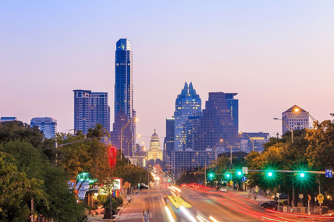 The skyline of Austin, Texas.