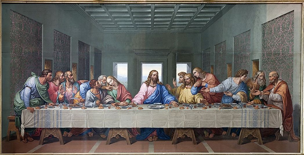 Leonardo Da Vinci's depiction of Jesus and his Disciples at the Last Supper.