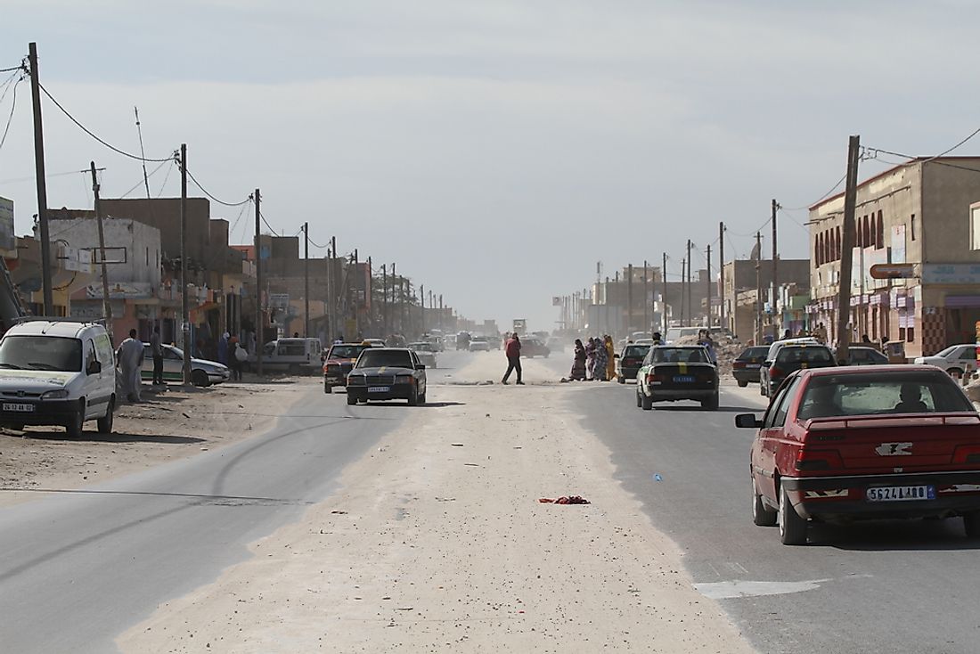 Mauritania's desert or semi-desert climate makes it hard to repair and maintain roads.