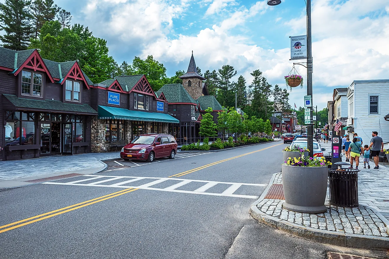 Main Street in downtown Lake Placid, Upstate New York, via karlsson Photo / Shutterstock.com