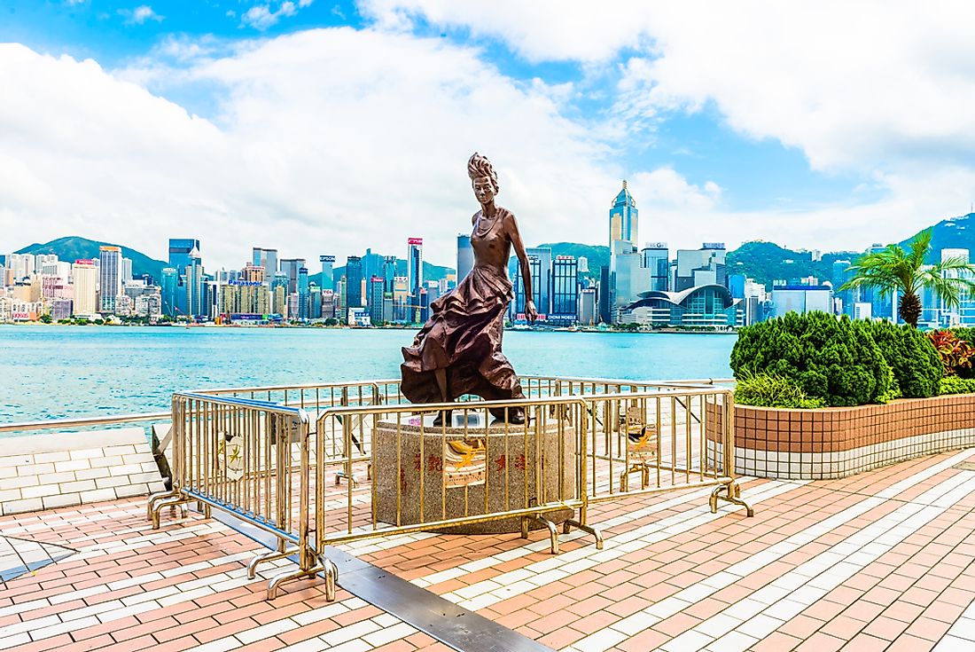 The Avenue of Stars celebrates stars of the Hong Kong film industry. 