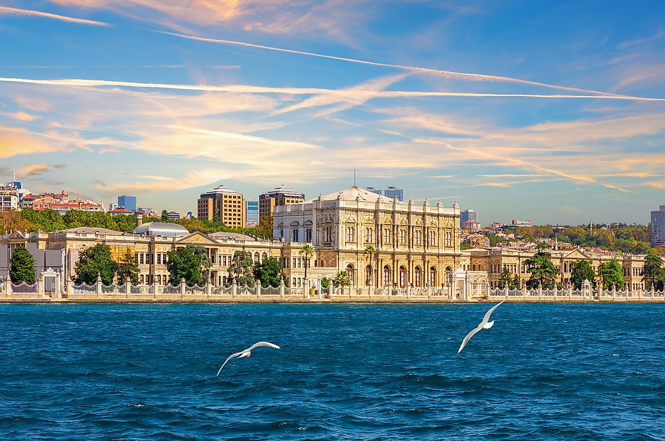 Dolmabahce Palace along the Bosphorus in Istanbul, Turkey