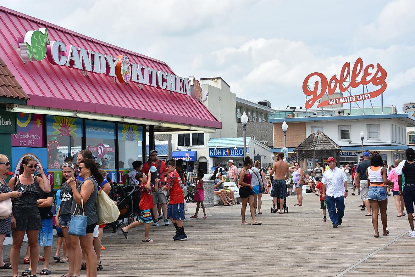 Boardwalk at Rehoboth Beach, Delaware, a popular regional vacation destination. Editorial credit: Ritu Manoj Jethani / Shutterstock.com