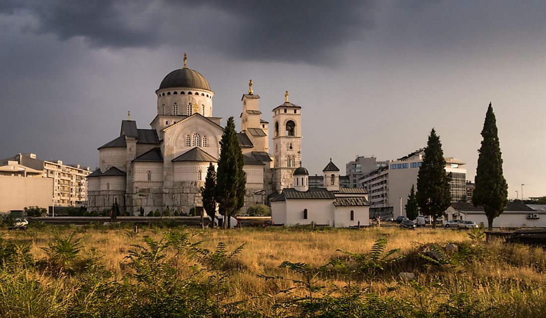 Cathedral of the Resurrection of Christ in Podgorica, Montenegro.