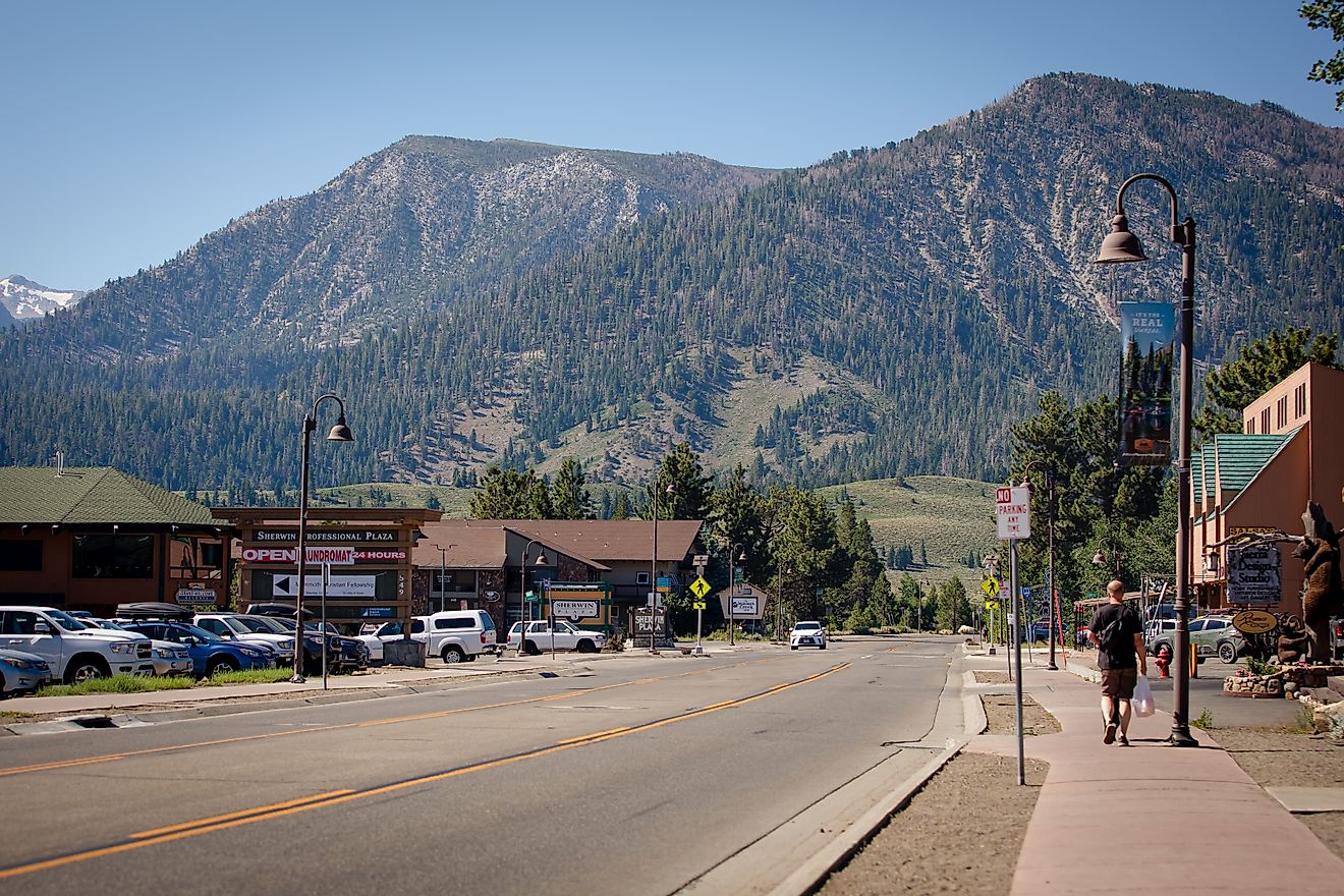 Downtown Mammoth Lakes, California. Editorial credit: bluestork / Shutterstock.com.