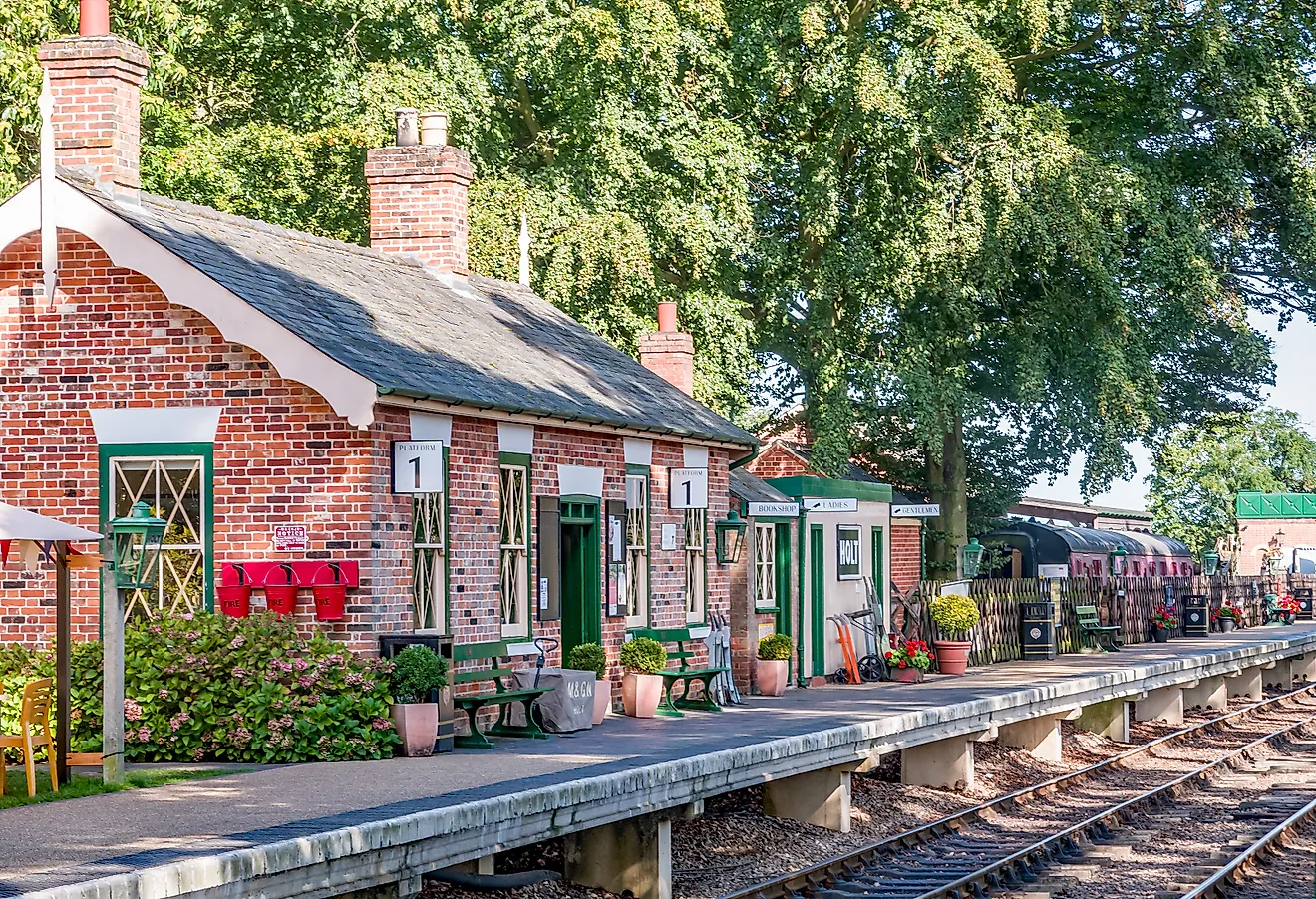 Holt train station on the Poppy railway line, Norfolk. Editorial credit: yackers1 / Shutterstock.com