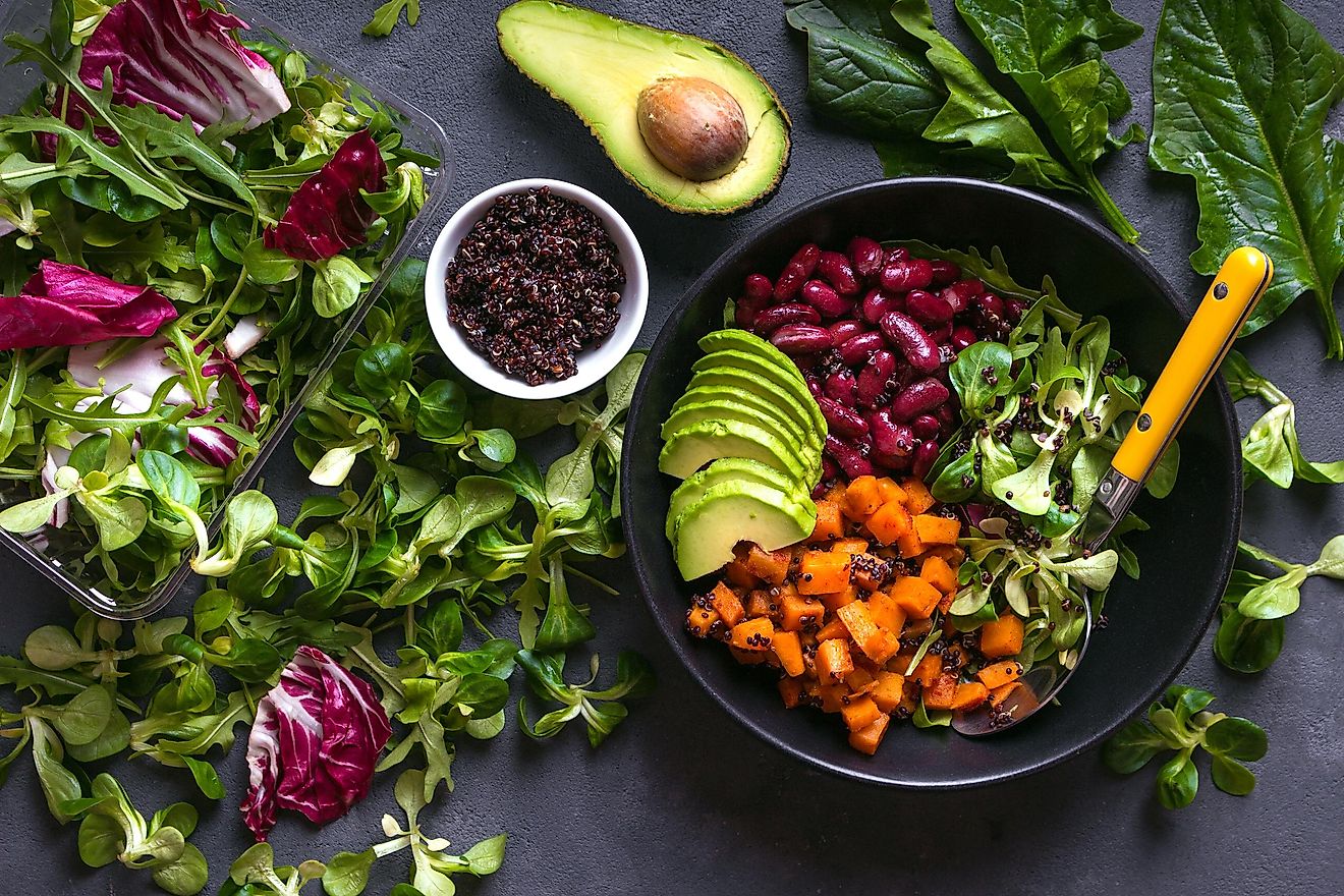 A quinoa salad bowl.