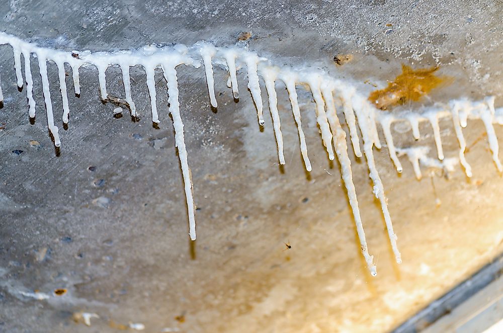 Concrete stalactites. 