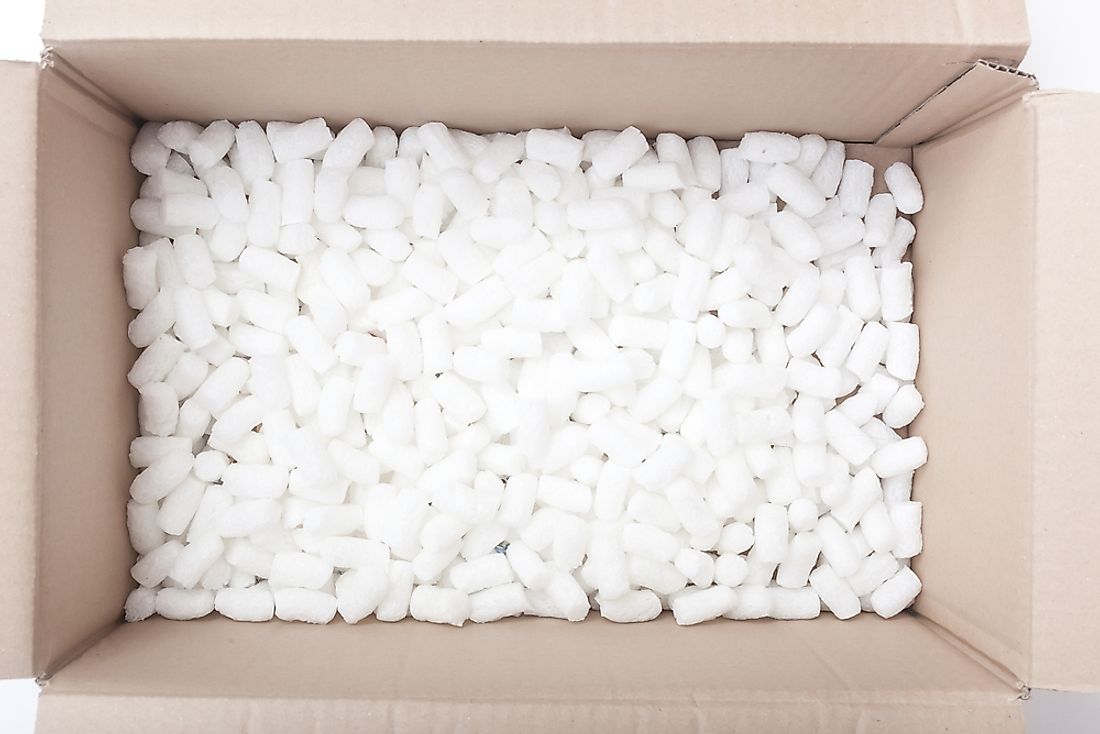 Styrofoam is often used in the form of packing peanuts. 