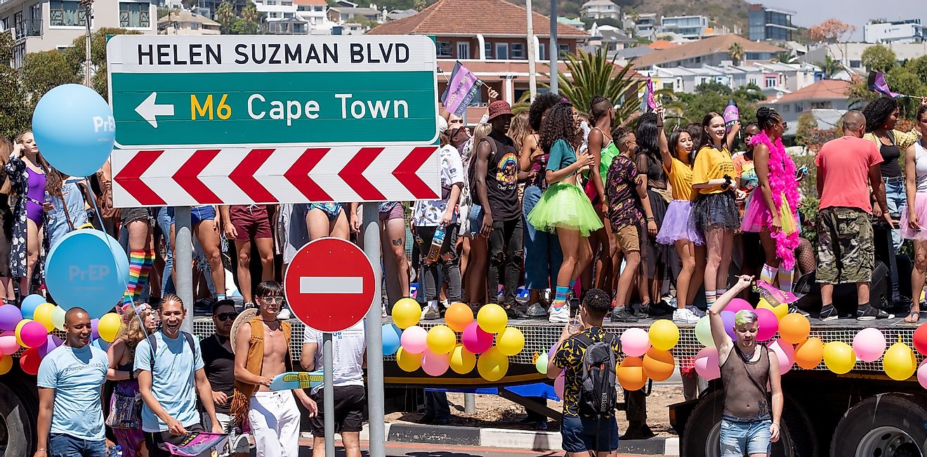 Participants at the Gay Pride Parade event in Cape Town. Image credit: Lois GoBe/Shutterstock.com