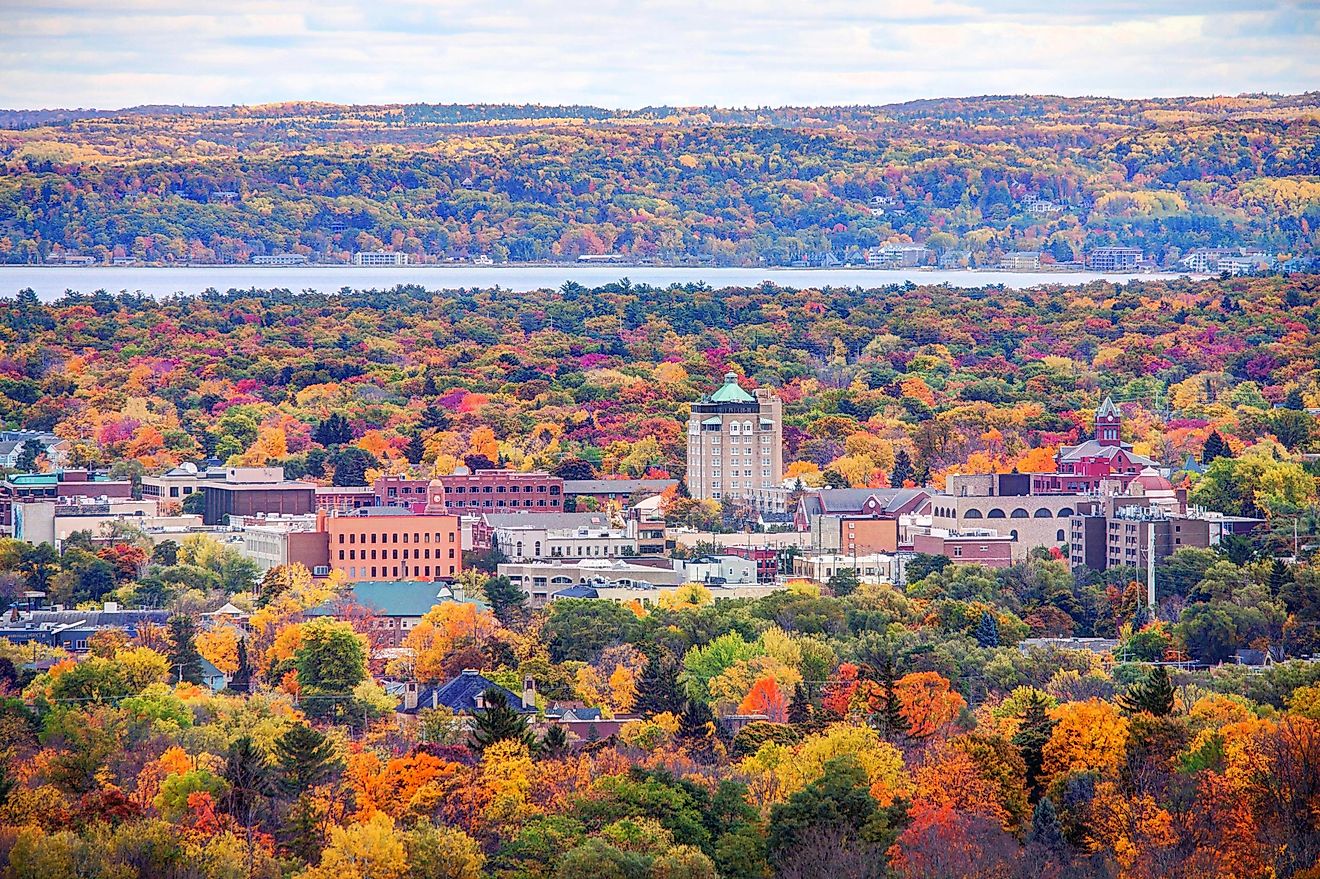 Downtown Traverse City Michigan.