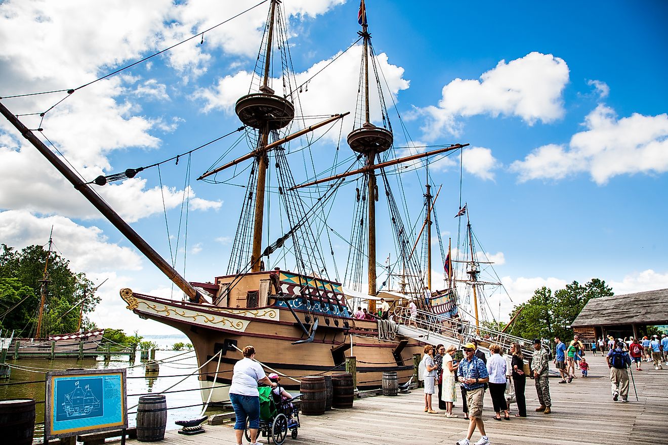A replica of the first ship to land at jamestown. (Editorial credit: Bob Pool / Shutterstock.com)