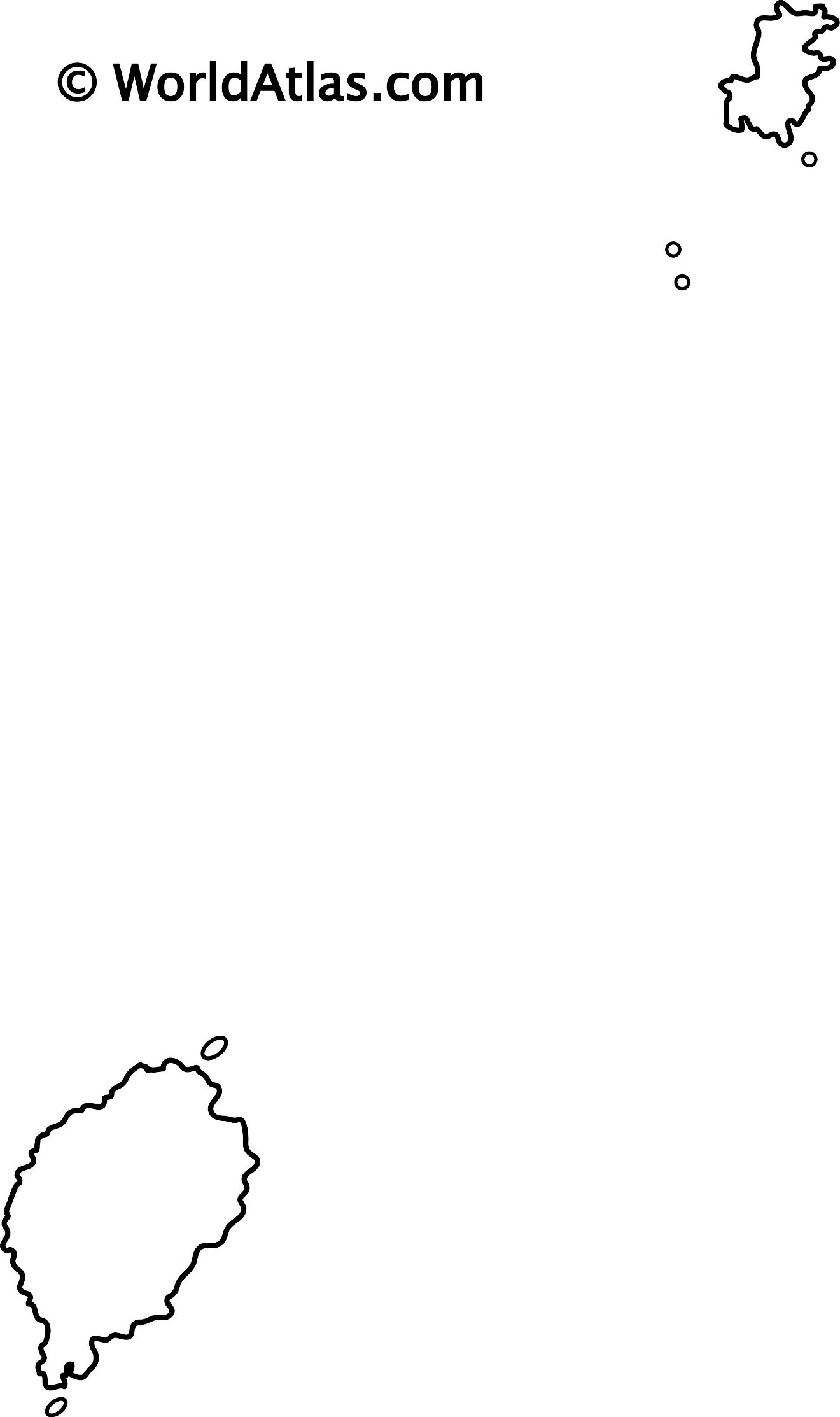 Blank Outline Map of Sao Tome and Principe