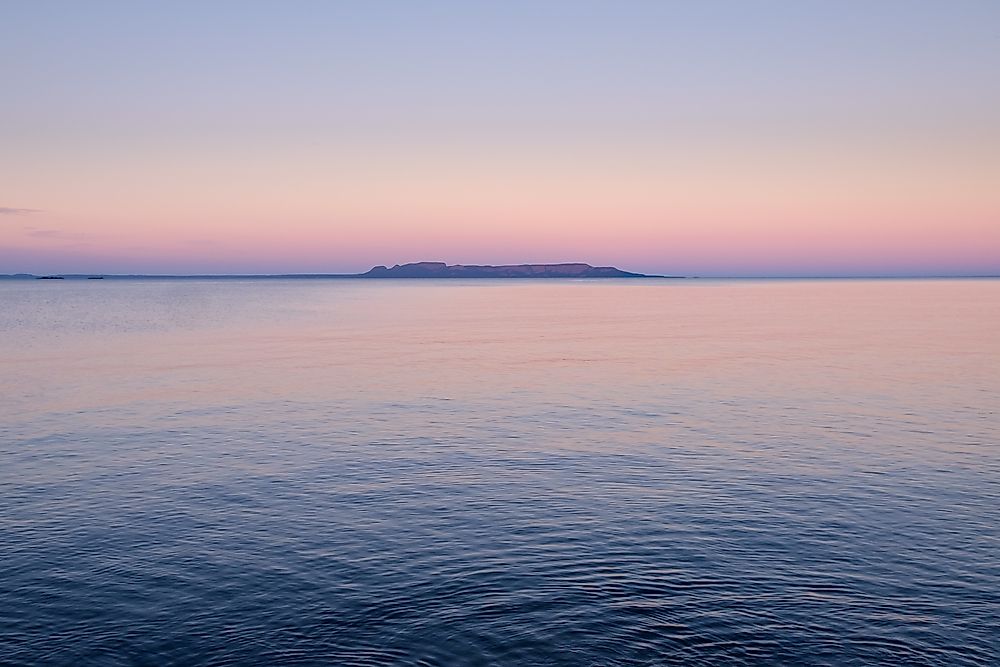 When viewed from Thunder Bay, the rock formations resembles a sleeping giant.