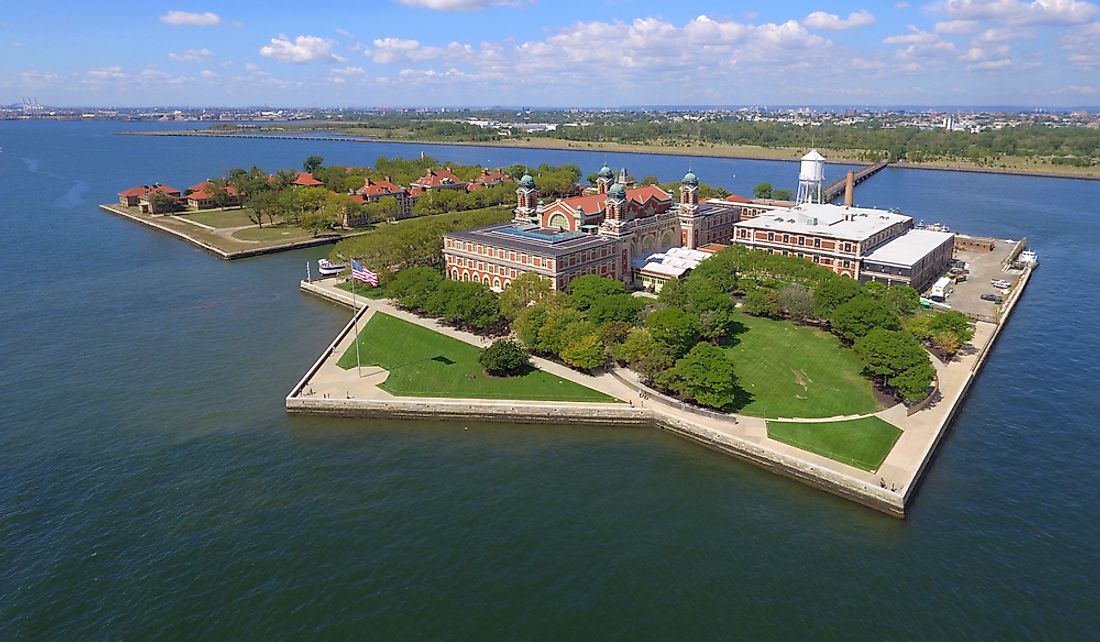 Ellis Island has expanded in area to 27.5 acres.