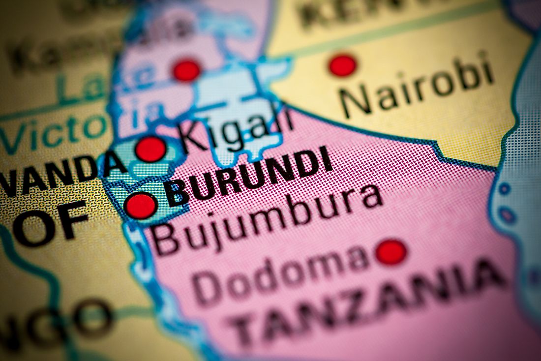 Burundi's location on a map. 
