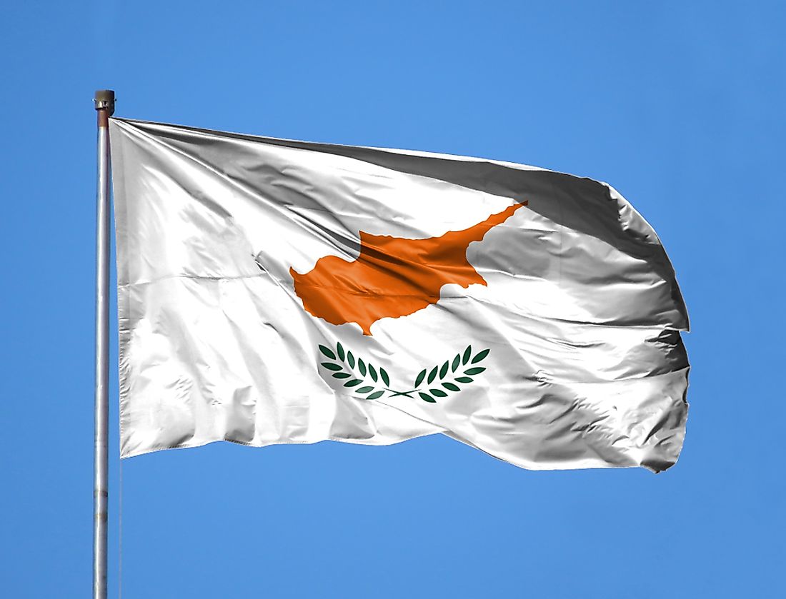 The flag of Cyprus waving in the air. 