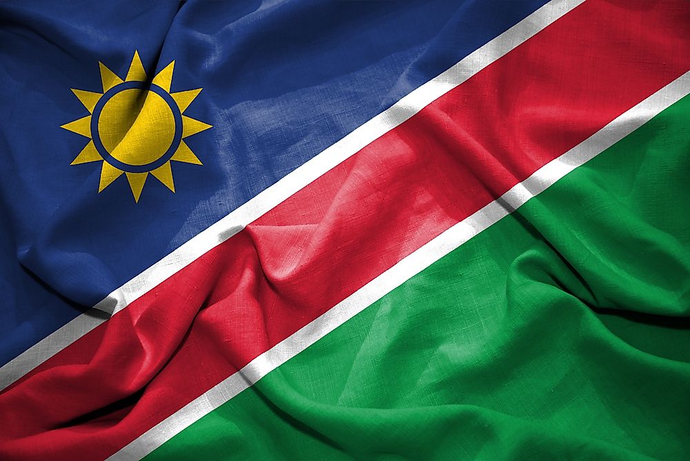 The flag of Namibia.