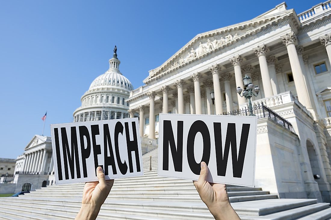 Protesters at Capitol Hill in Washington, D.C. calling for an impeachment. 
