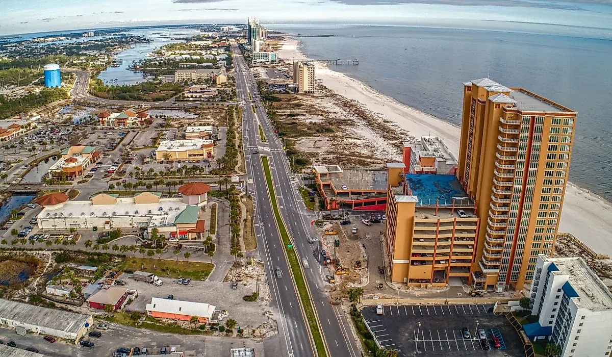 Overlooking the road in Orange Beach, Alabama.