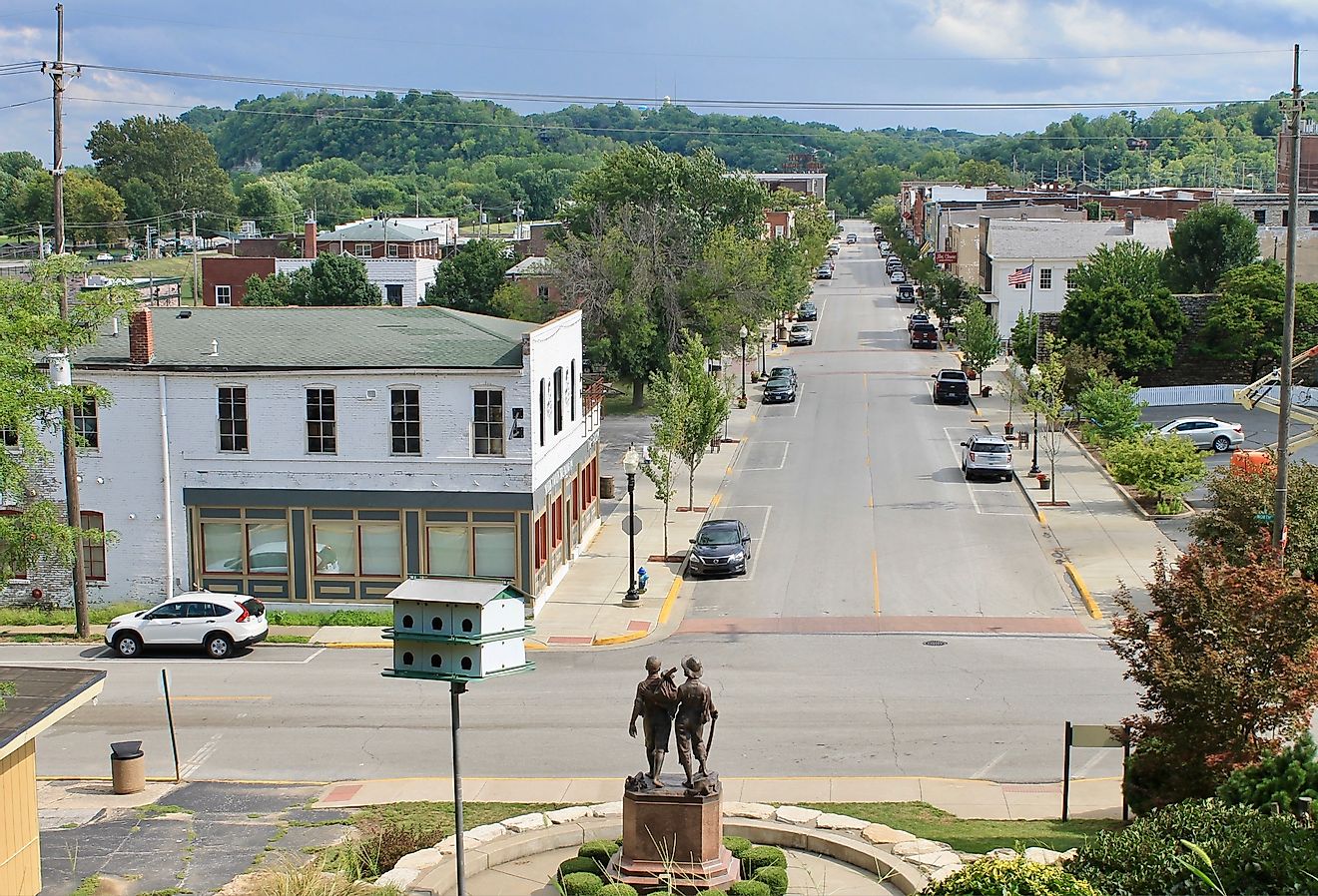 Overlooking downtown Hannibal, Missouri.