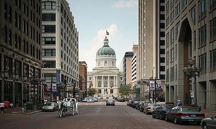 A street in downtown Indianapolis