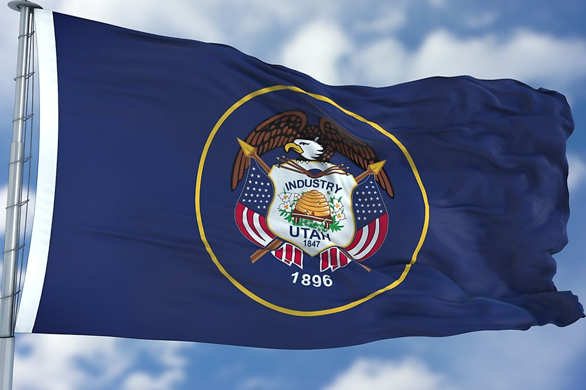 The Utah state flag features the Utah state seal. 