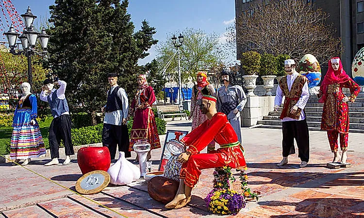 Haft Seen in Tupkhane Square of Tehran, 2013 during Nowruz celebrations.