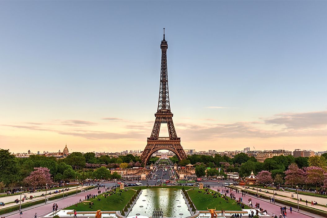 The Eiffel Tower in Paris is the world's most visited tourist attraction, and a significant part of France's thriving tourism industry. 