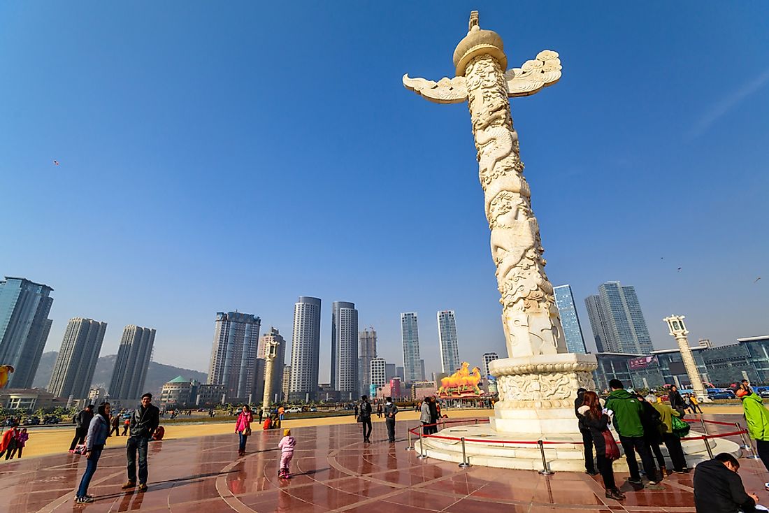 Xinghai Square, in the northeast Chinese city of Dalian, is the largest city square in the world. Photo credit: kitzcorner / Shutterstock.com.