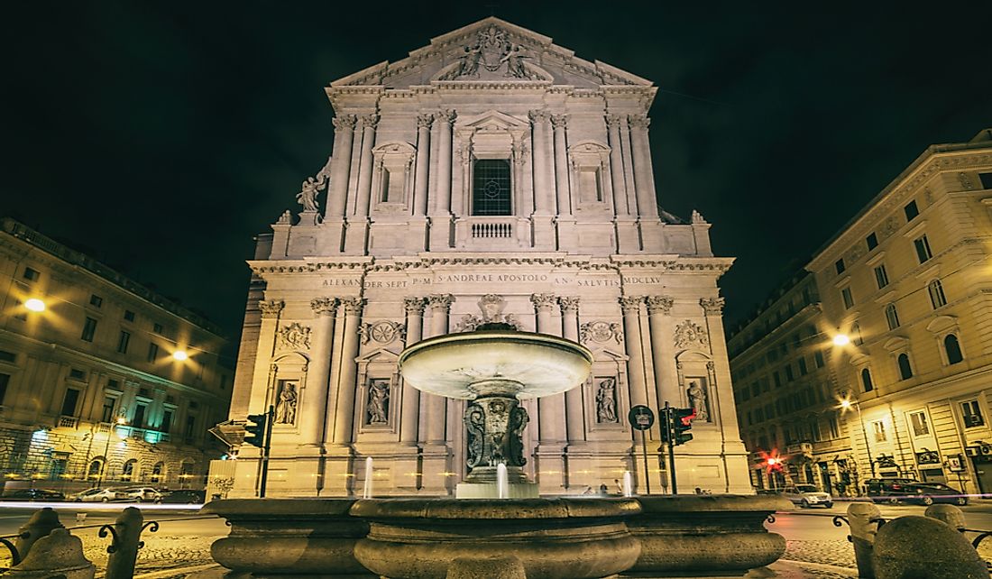 Exterior of the Church of St. Andrew of the Valley in Rome.