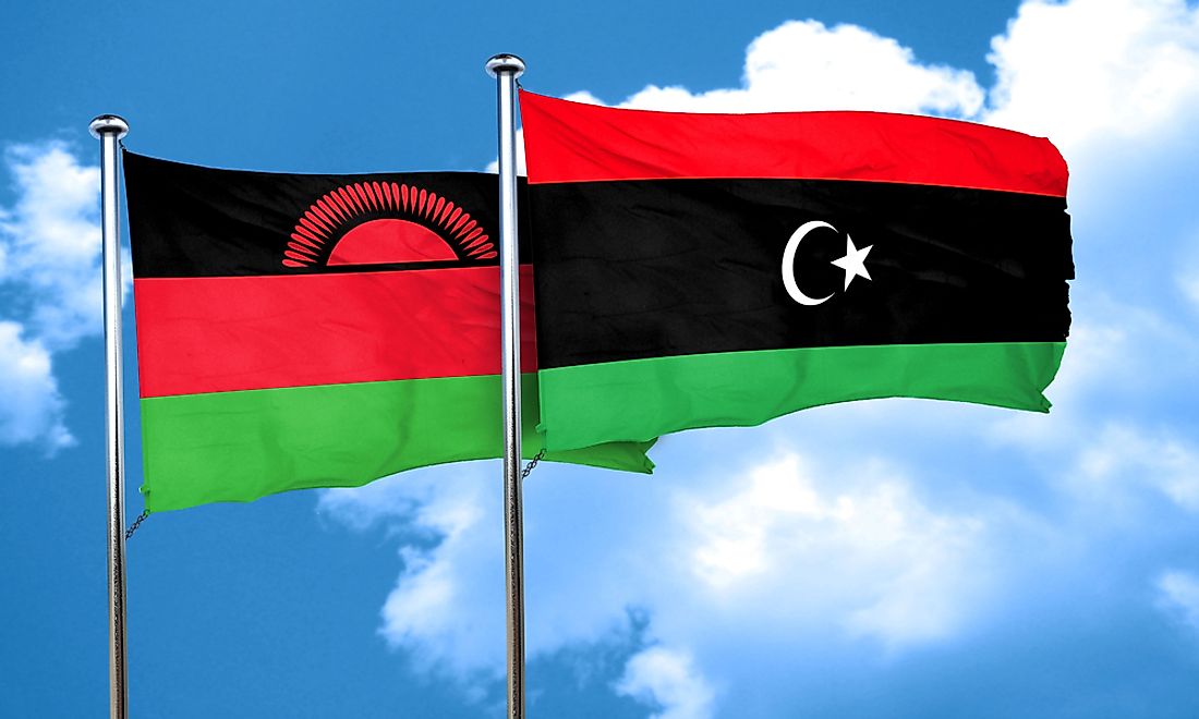 Malawi and Libya both have flags that were recently adopted. 