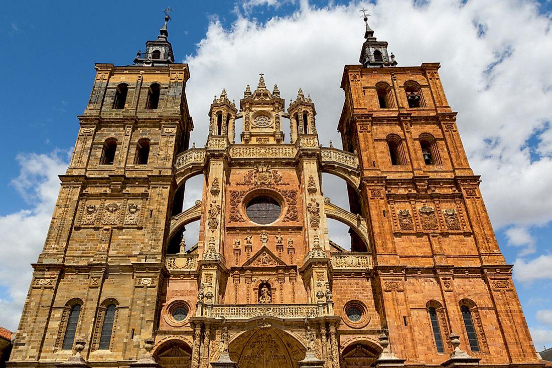 A gothic cathedral in Leon, Spain. 