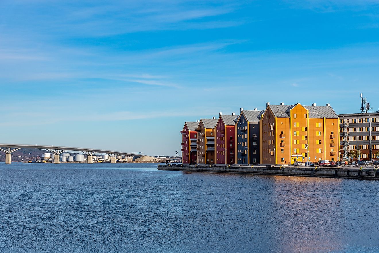 Sundsvallsbron Bridge the Bothnian sea near Sundsvall, Sweden,