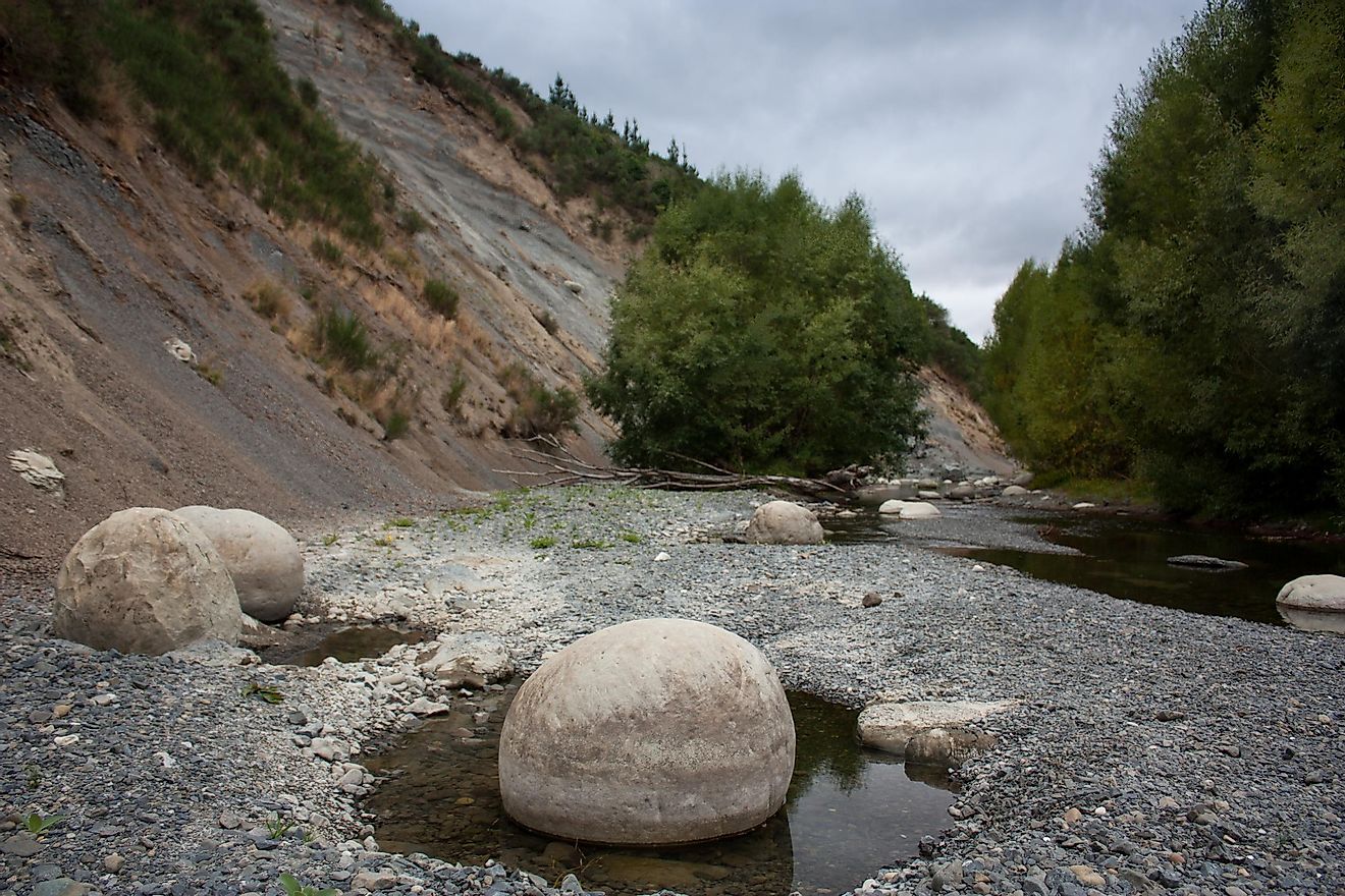Large concretions in New Zealand.