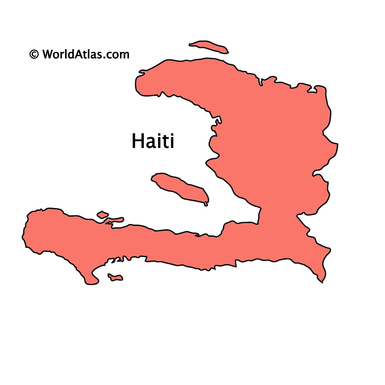 Outline Map of Haiti