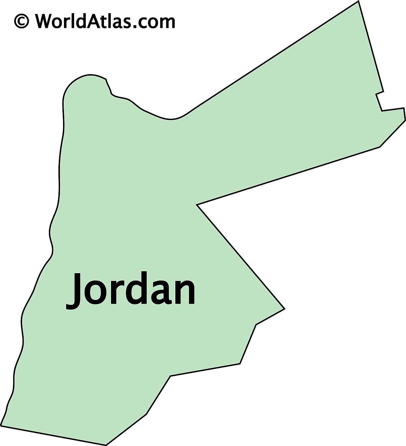 Outline Map of Jordan