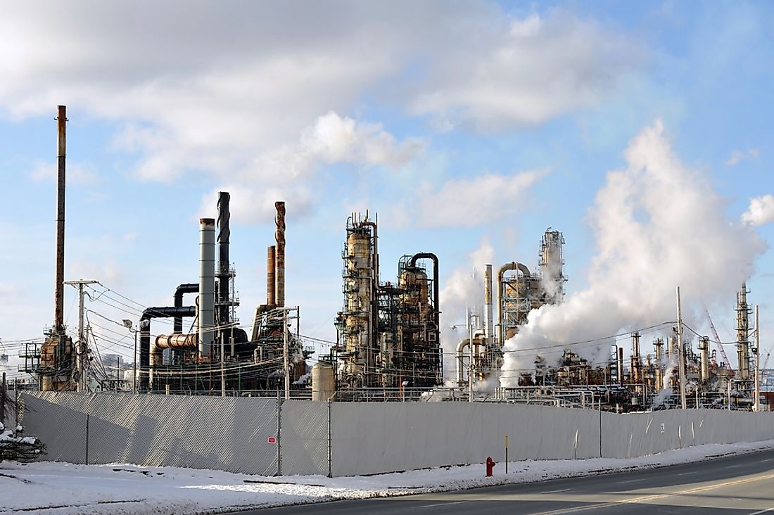 An oil refinery in Nova Scotia, Canada. 