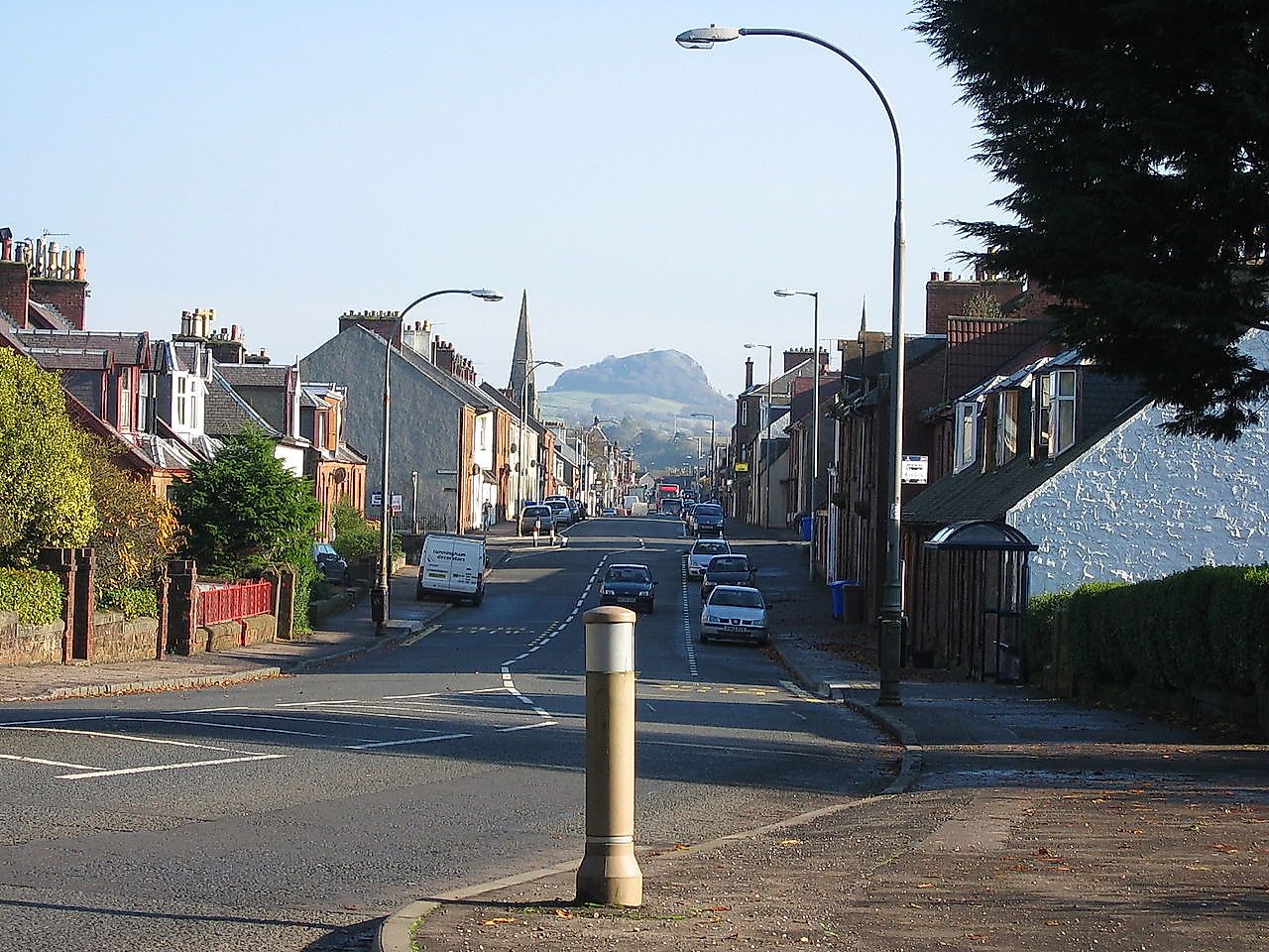 The village of Darvel, Ayrshire, Scotland. Loudoun Hill in the Background. 