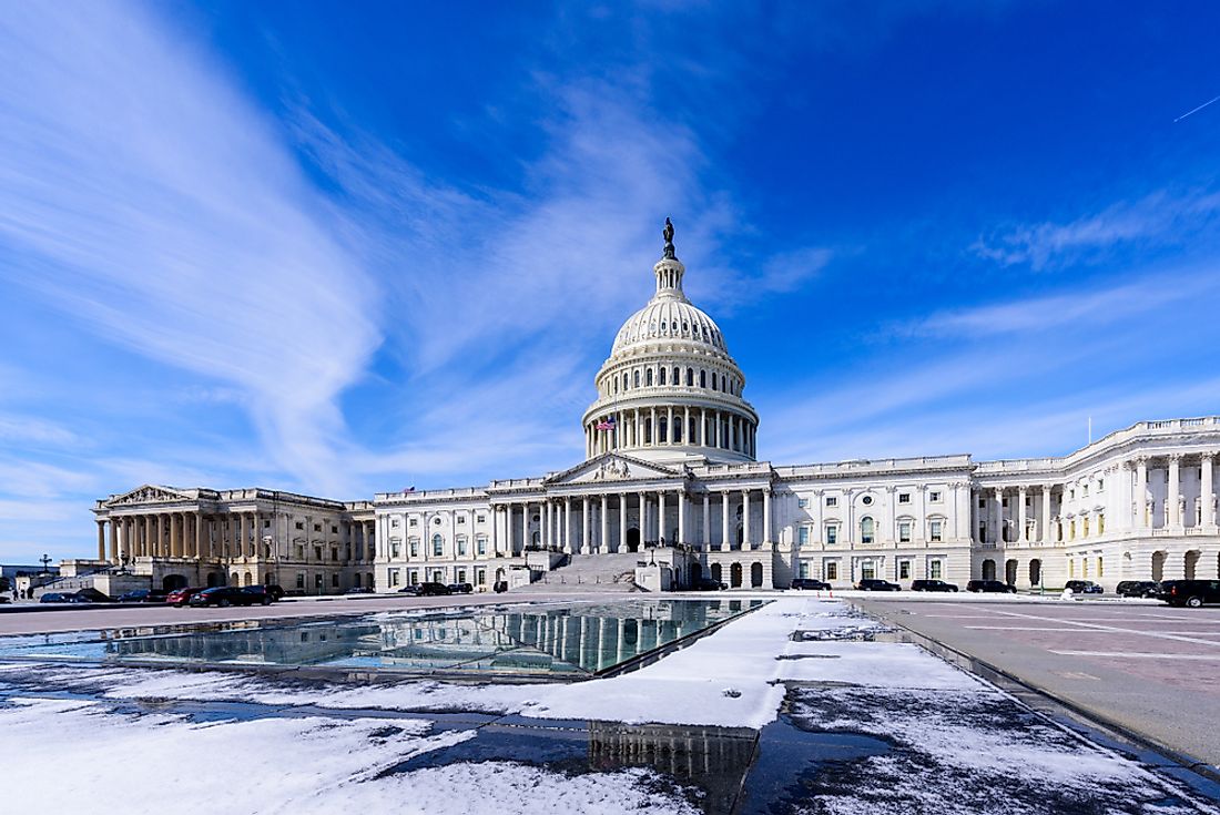 The Capitol Building, home of the US Congress. 