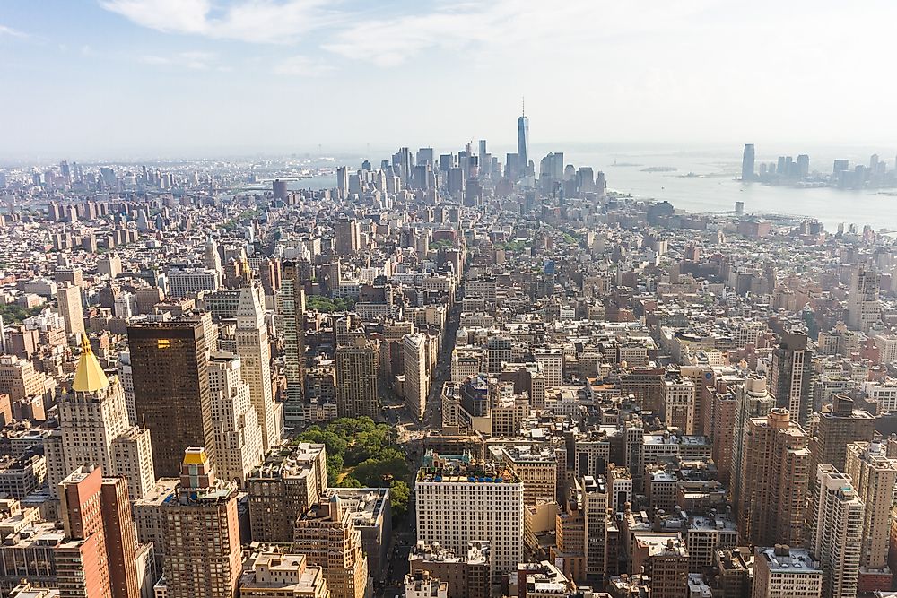 The sprawling New York skyline from the Empire State Building.