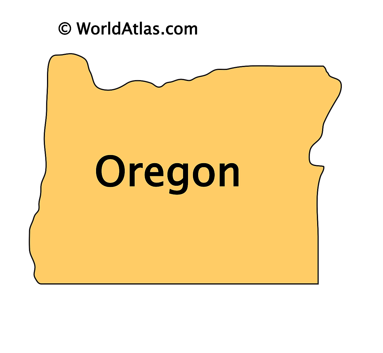 Outline Map of Oregon