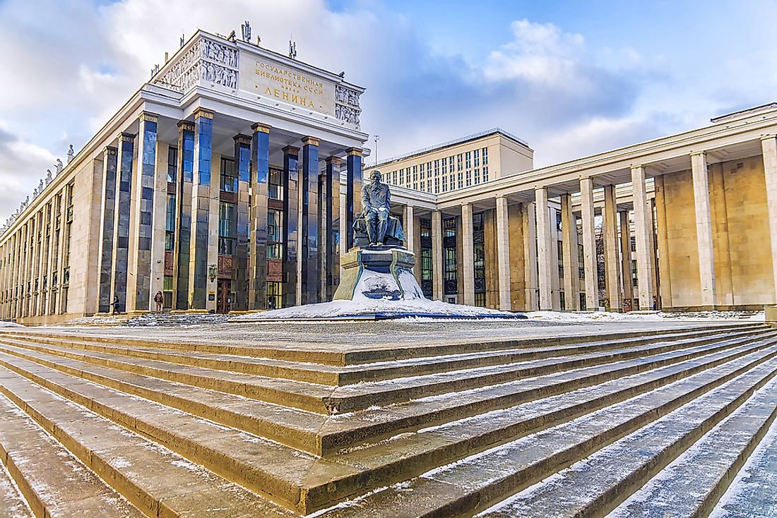The Russian State Library is the fifth largest library in the world. Editorial credit: dimbar76 / Shutterstock.com. 