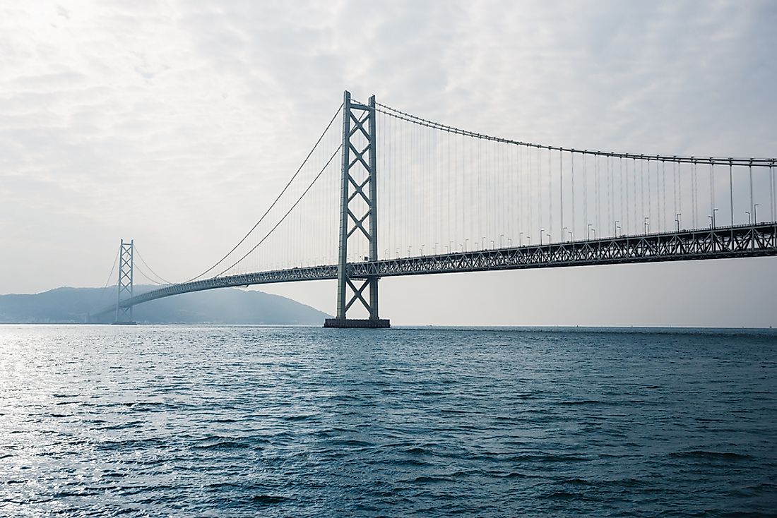 In total, the Akashi Kaikyo Bridge is 3,911 meters long.
