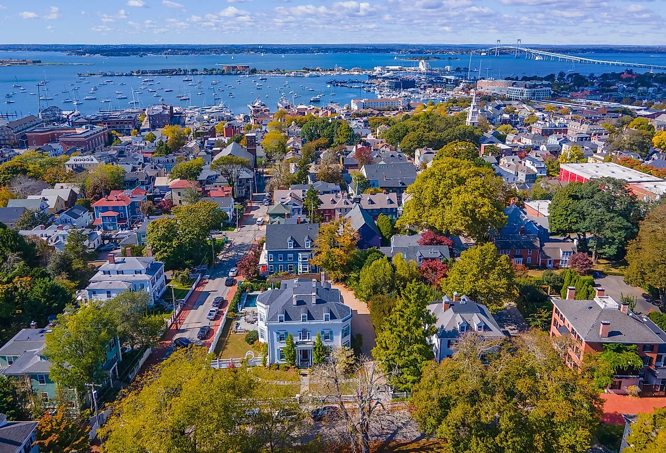 Overlooking Newport, Rhode Island.